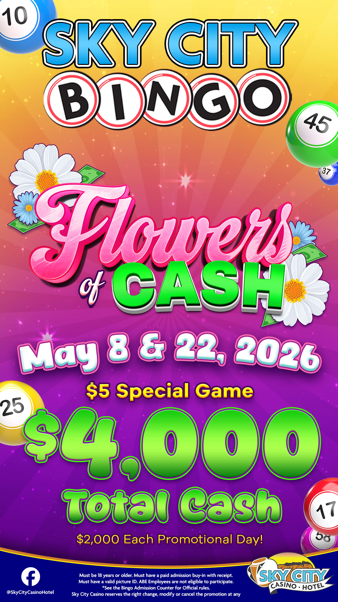 SCCH Bingo Flowers of Cash 2026 1080x1920